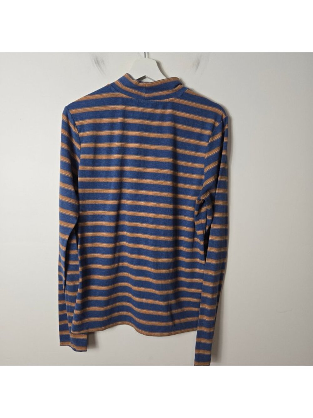 Toad&Co Piru Mockneck Long Sleeve Striped Ribbed Shirt Size L Base-Layer Hemp - Picture 7 of 9